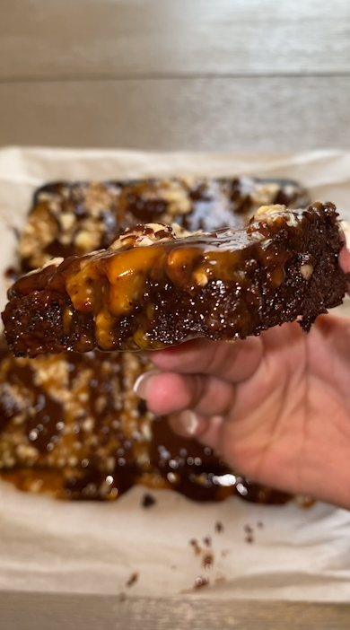 Salted Caramel Turtle Brownies
