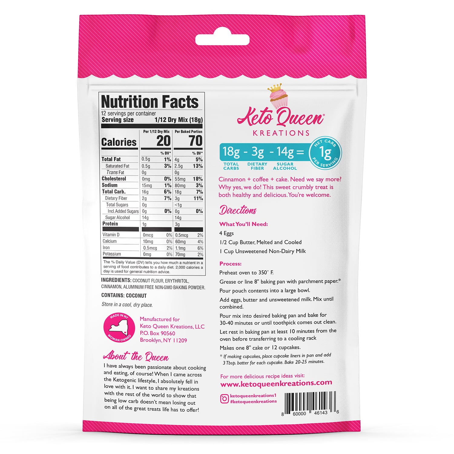 Your Daily Dose... Of a Cinnamon Coffee Cake mix that will not disappoint! With just the perfect amount of cinnamon, you can use this mix morning, afternoon, or evening.